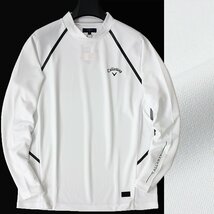 新品 秋冬 Callaway キャロウェイ ゴルフ モックネック 長袖 シャツ 3L 白 ロングスリーブ ハイネック Tシャツ メンズ ウェア ◆CI1717A_画像1