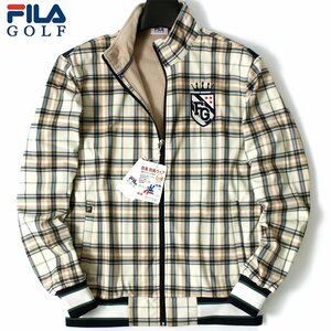 新品 秋冬 フィラ ゴルフ 3層ボンディング 裏フリース ジャケット LL FILA GOLF ブルゾン グレンチェック ゴルフウェア メンズ ◆CI1708B