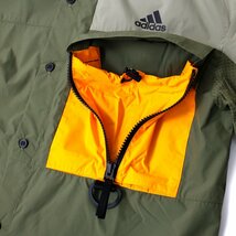 新品 秋冬 adidas アディダス ユーティリタス 撥水 長袖 シャツ L カーキ GOLF トップス カジュアル 異素材切替 メンズ ◆CI1805A_画像6