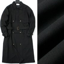 新品 定価1.5万 エマクローズ TRストレッチ トレンチコート フリーサイズ EMMA CLOTHES オーバーコート ロング メンズ 黒 秋冬 ◆CI1658_画像1