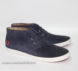 FRED PERRY フレッドペリー Byron Mid Suede チャッカブーツ ミッドカット スニーカー ネイビー スエード US8 UK7 EU41 26cm 未使用 展示品