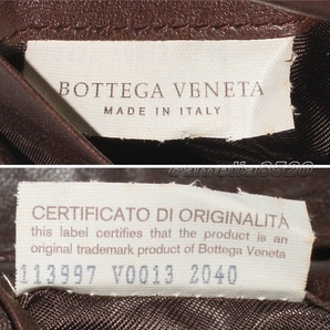 BOTTEGA VENETA ボッテガヴェネタ 三つ折り 財布 イントレチャート ブラウン レザー 小銭入れあり 10カードポケット ウォレット 中古 美品の画像6