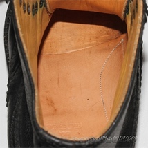 YUKETEN ユケテン ウィングチップ レースアップ ブーツ 黒 ブラック レザー 本革 7 E サイズ 約25～25.5cm メキシコ製 中古 美品_画像4