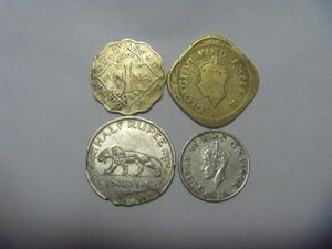 英領インド 古銭 4種 旧硬貨 イギリス領インド帝国 コイン 外国貨幣 外国銭 セット まとめ売り 同梱割引あり