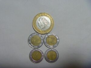 メキシコ 銀貨等 古銭 バイメタル硬貨 5種 コイン 外国貨幣 外国銭 セット まとめ売り 同梱割引あり