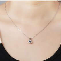 1円スタート 最高級 Dカラー 0.5ct 大粒 ダイヤモンド ネックレス プラチナ ptコーティング あずきチェーン製品 国内製作品 安心品101_画像5