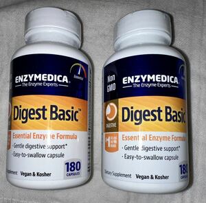 Enzymedica （エンザイメディカ） Digest Basic, 180粒　ダイジェストベーシック　2個セット