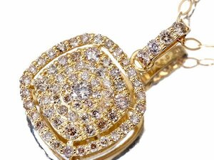 1円～【ジュエリー極】繊細な輝き！良質天然ダイヤモンド0.40ct 高級K18YGペンダントネックレス t3897irlm【送料無料】