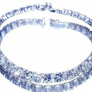 1円～【ジュエリー極】超極上品 超極上天然ダイヤモンド15.615ct 全34石VS～VVSクラス 超極上K18WGブレスレット h6427igx【送料無料】の画像3