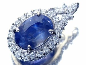 1円～【ジュエリー極】GIA鑑 激希少 超特大カラーチェンジ天然非加熱サファイア6.20ct＆ダイヤ 超高級Pt900ヘッド h6437ix【送料無料】