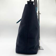 615【美品・A4可】PaulSmith ポールスミス メンズ ビジネス トートバッグ ハンド 肩掛け カラードチップ キャンバス バイカラー ネイビー_画像4