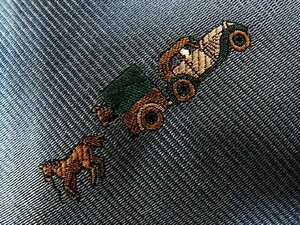 ♪C5330【刺繍・車・自動車・馬・ウマ】ネクタイ♪