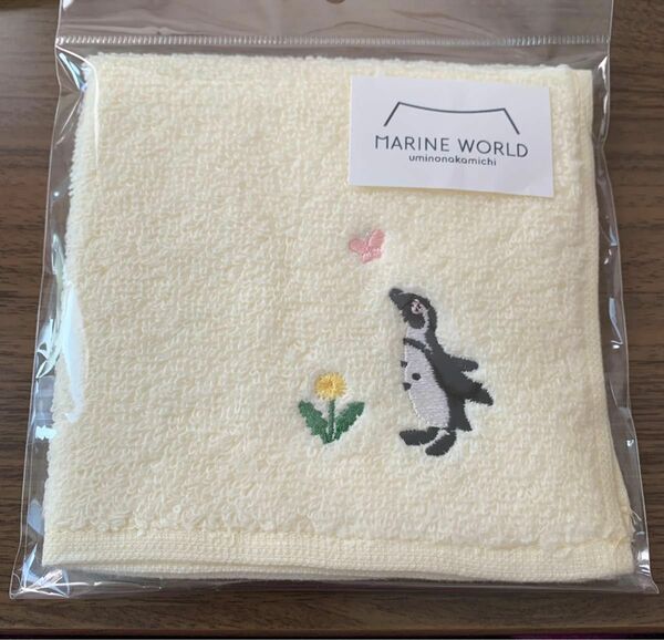 ペンギン刺繍タオルハンカチ 