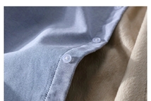 シャツ ボアシャツ メンズ 防寒着 裏起毛 スタンドカラー シャツ 長袖シャツ バンドカラー シャツ 厚手 シャツ 総裏ボア 11710/水色 2XL _画像9