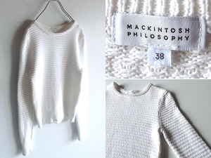MACKINTOSH PHILOSOPHY Macintosh firosofi- вырез лодочкой тянуть over хлопок вязаный свитер 38 белый белый три . association 