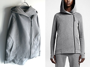 名作 NIKE ナイキ TECH FLEECE CAPE ロゴプリント ストレッチジャージー テックフリース ケープ パーカー フードジャケット M シャラポワ着