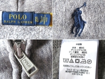 POLO RALPH LAUREN ラルフローレン ポロポニーロゴ刺繍 ジップ スウェットパーカー XL 杢グレー 国内正規品_画像6