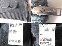 定価\46200 UNDERCOVER アンダーカバー 2011AW ユニコーン/ガゼル刺繍 サイドジップ ウールアンゴラ ニットワンピース チュニック 1 グレー_画像9