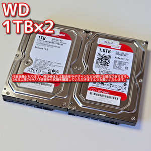 【1T-R14/R15】Western Digital WD Red 3.5インチHDD 1TB WD10EFRX【2台セット計2TB/動作中古品/送料込み/PayPayフリマ購入可】
