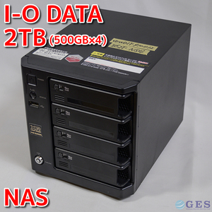 【NS4(KD500-9~12)】I-O DATA HDL-XR2.0W LanDisk NAS 2TB(500GB×4) 本体のみ【HDD動作品/NAS動作未確認/送料込み】