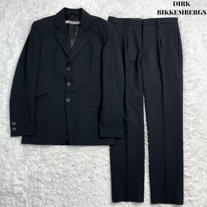 【美品】DIRK BIKKEMBERGS ダークビッケンバーグ セットアップ スーツ ジャケット スラックスパンツ 48 ブラック 裏地ロゴ