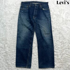 【雰囲気抜群】Levi's リーバイス 501XX デニム パンツ USA製 バレンシア工場 98年 555刻印 W36×L36 ハチノス 鬼ヒゲ BIGE