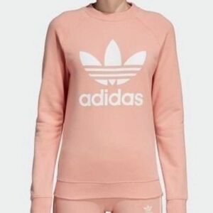 新品 60％OFF!!¥9889 L アディダスオリジナルス adidas 柔らかで快適な着心地!!スウェット トレーナー ピンク