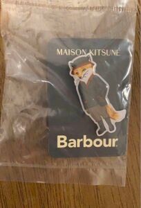Maison Kitsune×Barbour コラボピンズ　ピンバッジ メゾンキツネ バブアー