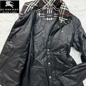 【極美品Lサイズ!!!】BURBERRY BLACK LABEL バーバリーブラックレーベル ナイロンジャケット ブルゾン ノバチェック ホースロゴ刺繍 