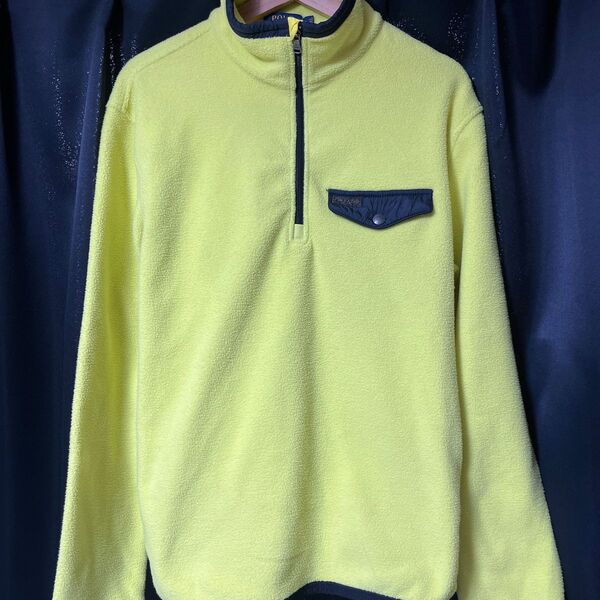 POLO RALPH LAUREN フリース ハーフジップ 蛍光 黄色 古着 アウトドア トレーナー