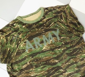 ■ US(米国) MILSPEC/ミルスペック ARMY 半袖 クルーネック Tシャツ ゼッケン11 カモフラ/迷彩柄 ミリタリー 