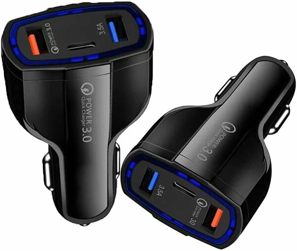 カーチャージャー 3ポート USB 車載充電器 QC3.0出力3.5A