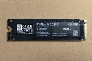 高速PCIe4.0 M.2 NVMe SSD Crucial P3 plus 4TB 1枚 CT4000P3PSSD8JP