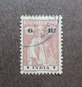 PORTUGUESE INDIA　　SCカタログ＃375Q　　6r　　使用済　　中古品