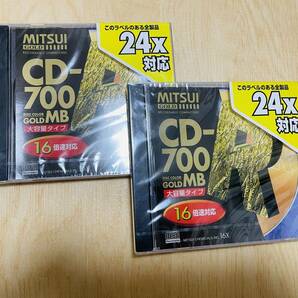 2枚セット・未開封・未使用品 MITSUI GOLD CD-R CDRT80MG-1P MITSUI GOLD RECORDABLE CD CD-700MB 16倍速対応 24x対応の画像1