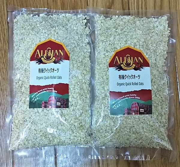 送料無料 アリサン 有機 オートミール 1kg×2個　クイックオーツ alisan JAS