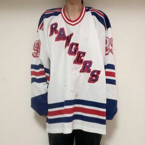 カナダ製CCM Rangersレンジャーズ　アメフト　ジャージ　フットボールシャツXXL ウェイングレツキーGRETZKY