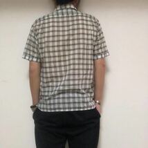 日本製LOUNGE LIZARDラウンジリザード　チェックシャツ2ボックスシルエット ブラック　ホワイト_画像2