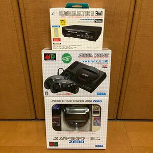 新品　未使用　SEGA メガドライブミニ　W メガドラタワーミニ ZREO コントローラー レトロデザインHDMIセレクター2