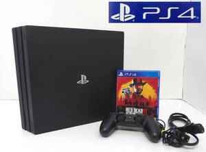 【よろづ屋】SONY PS4 Pro CUH-7000B 本体+ コントローラー DUALSHOCK 4 CUH-ZCT2J +ゲームソフト レッド・デッド・リデンプション2