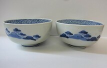【L0517】江戸　飯茶碗　2客　染付　ヴィンテージ　陶磁器_画像3
