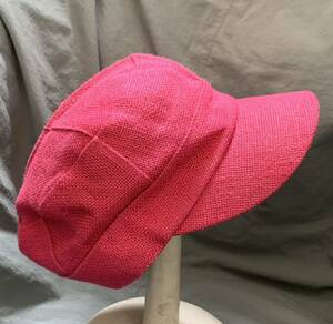 Grace hats キャスケット　麻１００% ピンク