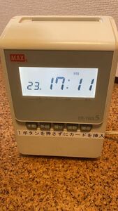 ０１０１(22) ＭＡＸ ＥＲ－１１０Ｓ５ タイムレコーダー ＜店舗用品＞MAX 勤怠管理 タイムカード 通電確認