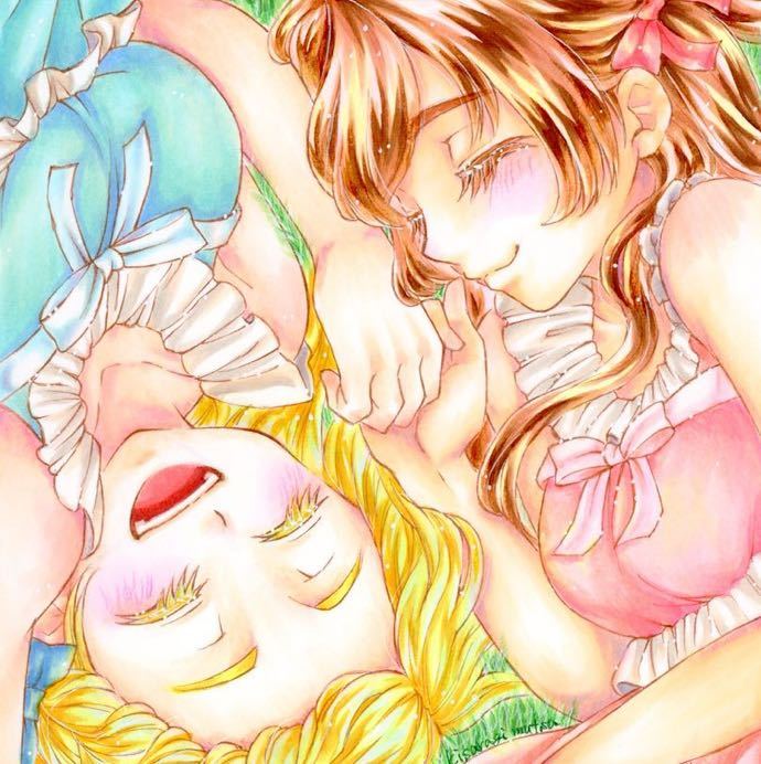 Hand-drawn illustration original A peaceful time just for the two of us, comics, anime goods, hand drawn illustration