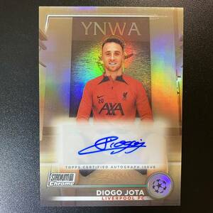 2022-23 Topps Stadium Club Chrome UEFA Diogo Jota Refractor Auto Liverpool 直筆サインカード ディオゴ・ジョッタ