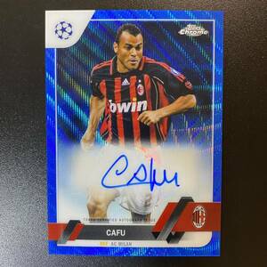 2022-23 Topps Chrome UCC Auto Blue Refractor Cafu /75 ACミラン カフー 直筆サインカード