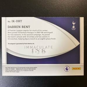 2022-23 Panini Immaculate DARREN BENT Ink Signatures Auto Bronze /99 Tottenham Hotspur 直筆サインカード ダレン・ベントの画像2