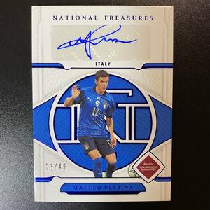 2022 National Treasures Road to FIFA World Cup Sapphire /49 Matteo Pessina Auto 直筆サインカード マッテオ・ペッシーナ