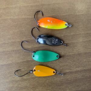 中古　ウォーターランド　スプーン　W.L　SPOON　1.5ｇ　2.5ｇ　3.5ｇ　4.5ｇ　４個まとめてセット　エリアトラウト　管釣り