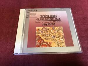 【CD】 Sequentia セクエンツィア English Songs of Middle Ages 中世イギリスの歌